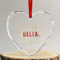 Subtle FDT Heart Crystal Glass Ornament Foxtrots Delta Tangos