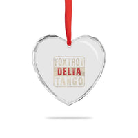 Subtle FDT Heart Crystal Glass Ornament Foxtrots Delta Tangos