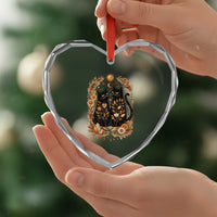 Subtle FDT Heart Crystal Glass Ornament Vintage Flower Black Cat Social Activist