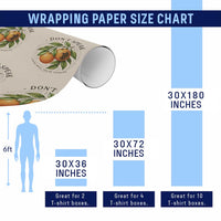 Subtle FDT Wrapping Paper Roll Dont Speak Orange Graphic Retro Vintage