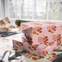 Subtle FDT Wrapping Paper Roll Fresh Delicious Tomatoes Striped Retro Vintage 80s Subtle FDT