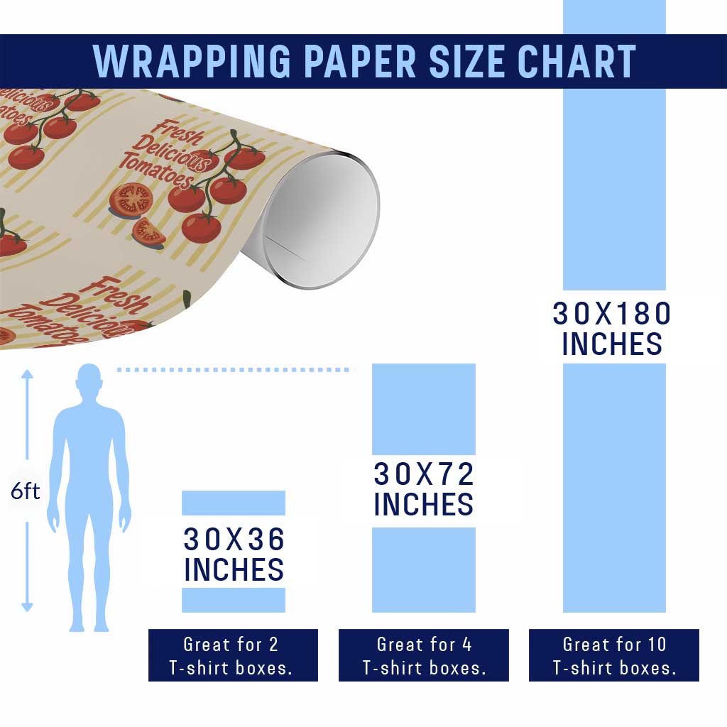 Subtle FDT Wrapping Paper Roll Fresh Delicious Tomatoes Striped Retro Vintage 80s Subtle FDT
