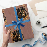 Subtle FDT Wrapping Paper Roll Vintage Flower Black Cat Social Activist