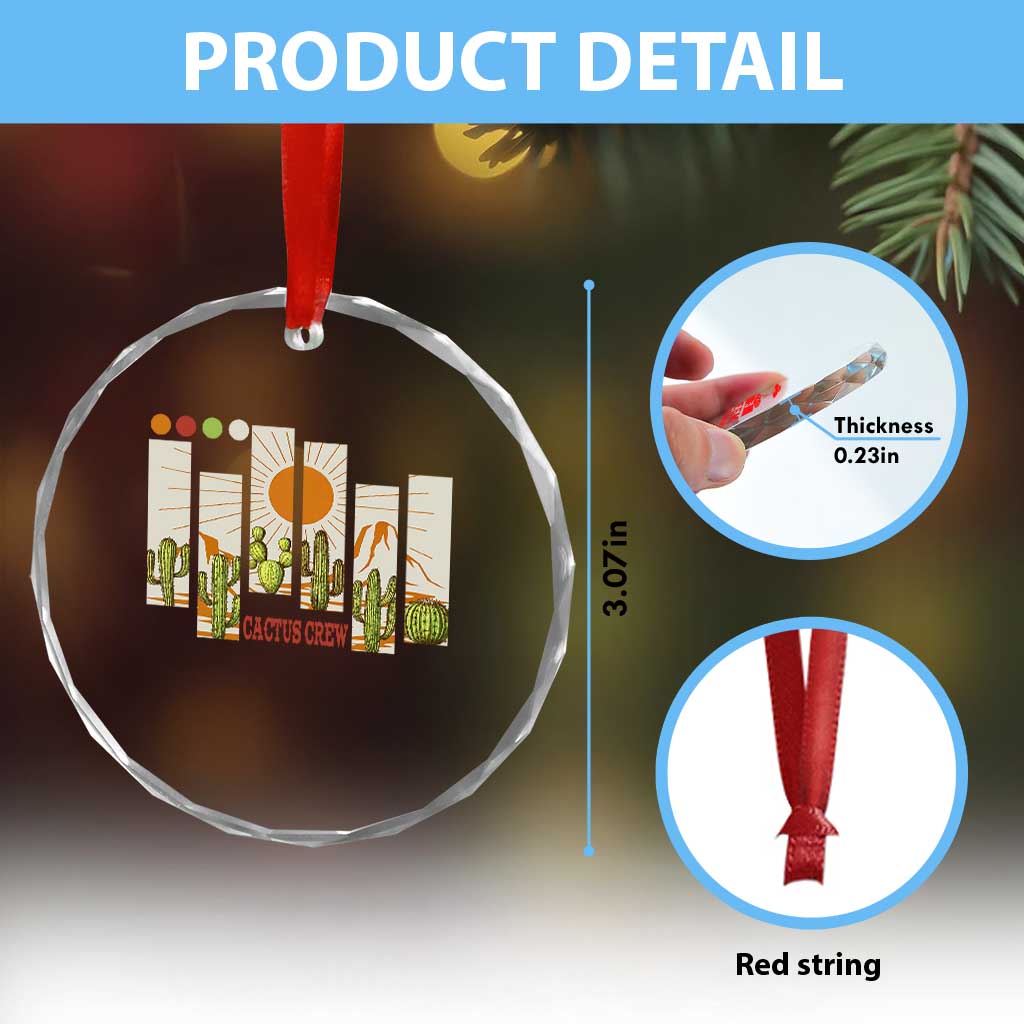 Succulent Plant Lover Gift Crystal Glass Ornament Cactus Crew - Wonder Print Shop