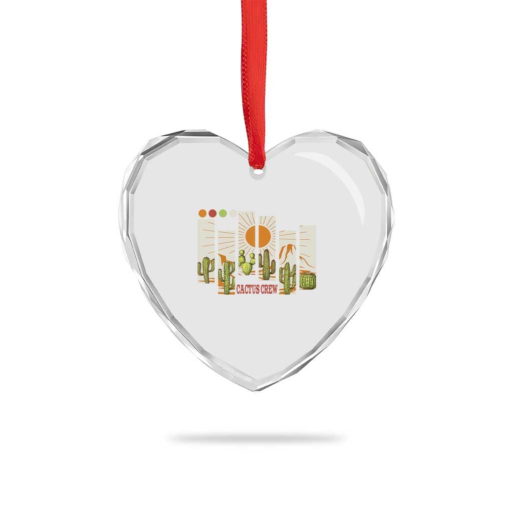 Succulent Plant Lover Gift Heart Crystal Glass Ornament Cactus Crew - Wonder Print Shop