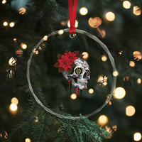 Sugar Skull Calavera Holiday Spirit Mistletoe Crystal Glass Ornament - Wonder Print Shop
