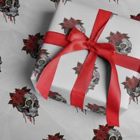 Sugar Skull Calavera Holiday Spirit Mistletoe Wrapping Paper Roll - Wonder Print Shop