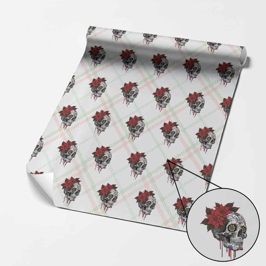 Sugar Skull Calavera Holiday Spirit Mistletoe Wrapping Paper Roll - Wonder Print Shop