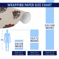 Sugar Skull Calavera Holiday Spirit Mistletoe Wrapping Paper Roll - Wonder Print Shop