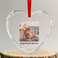 Summer Capybara Pregnancy Heart Crystal Glass Ornament Baby Announcement Gift