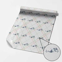 Summer Vacation Heartbeat Pulse Sunset Silhouette Wrapping Paper Roll Tropical Island Lover