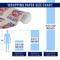 Summer Vacation Wrapping Paper Roll If Crabby Return To Beach Retro Graphic