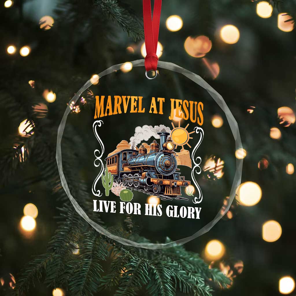 Summer VBS 2025 Crystal Glass Ornament Marvel at Jesus Live for His Glory Christian Bible Camp - Wonder Print Shop