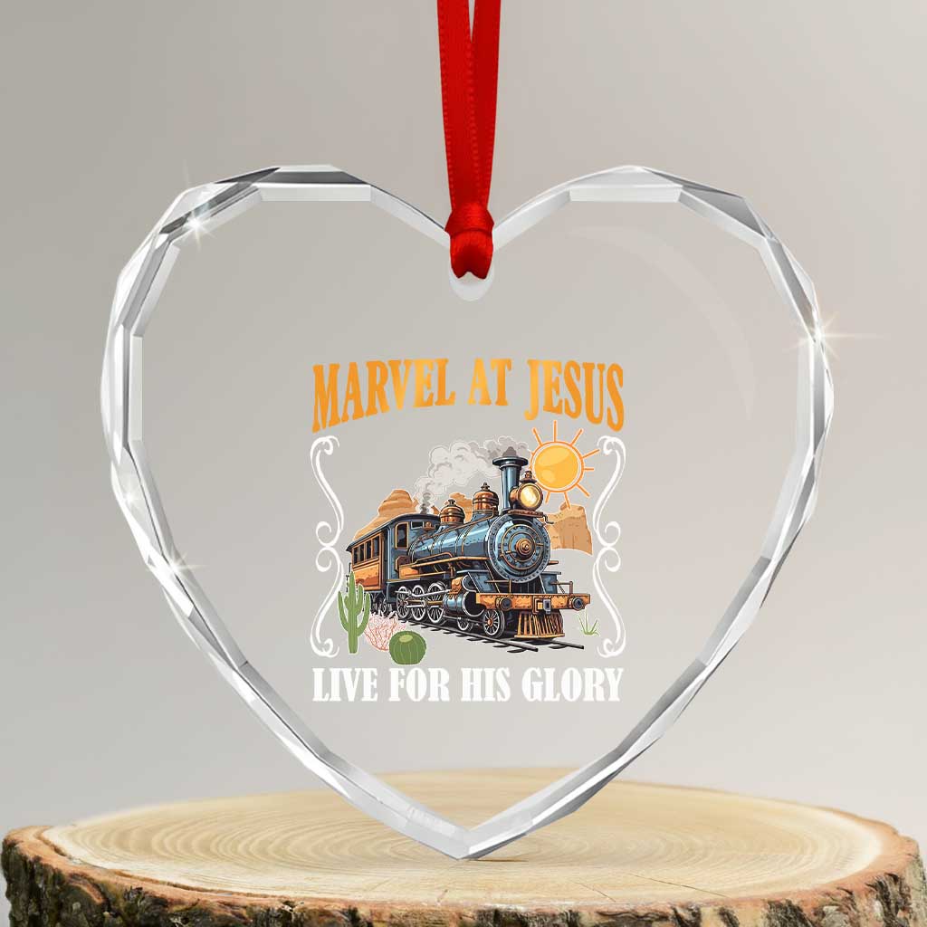 Summer VBS 2025 Heart Crystal Glass Ornament Marvel at Jesus Live for His Glory Christian Bible Camp - Wonder Print Shop