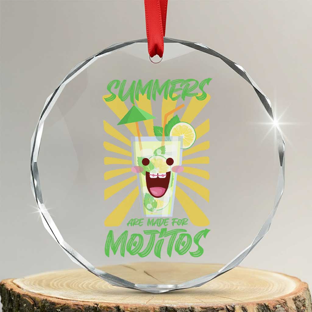 Summers Are Made For Mojitos Crystal Glass Ornament Funny Vacation Cocktail - Wonder Print Shop
