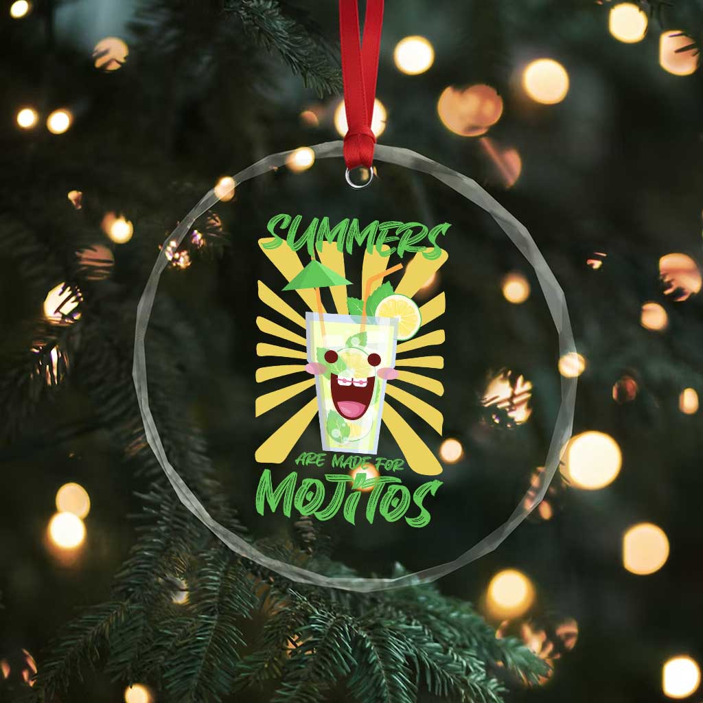 Summers Are Made For Mojitos Crystal Glass Ornament Funny Vacation Cocktail - Wonder Print Shop