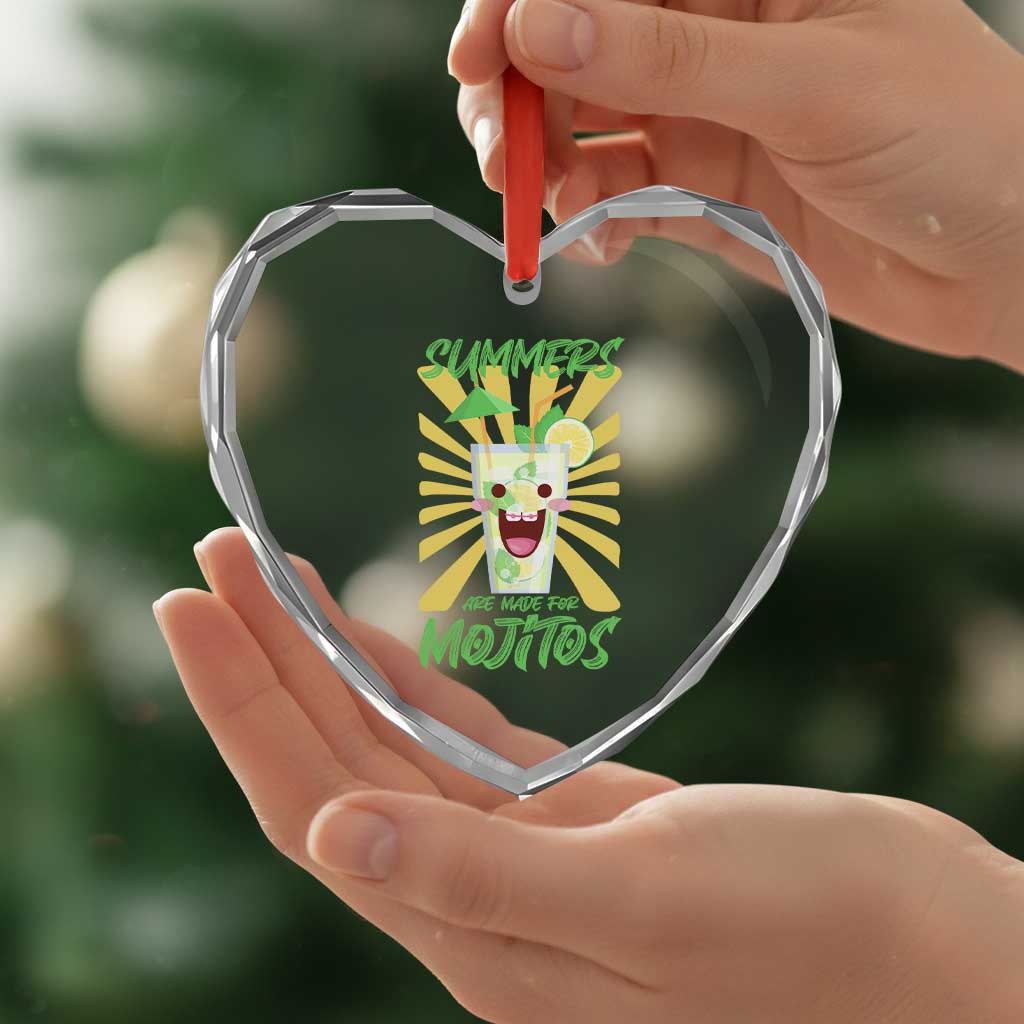 Summers Are Made For Mojitos Heart Crystal Glass Ornament Funny Vacation Cocktail - Wonder Print Shop