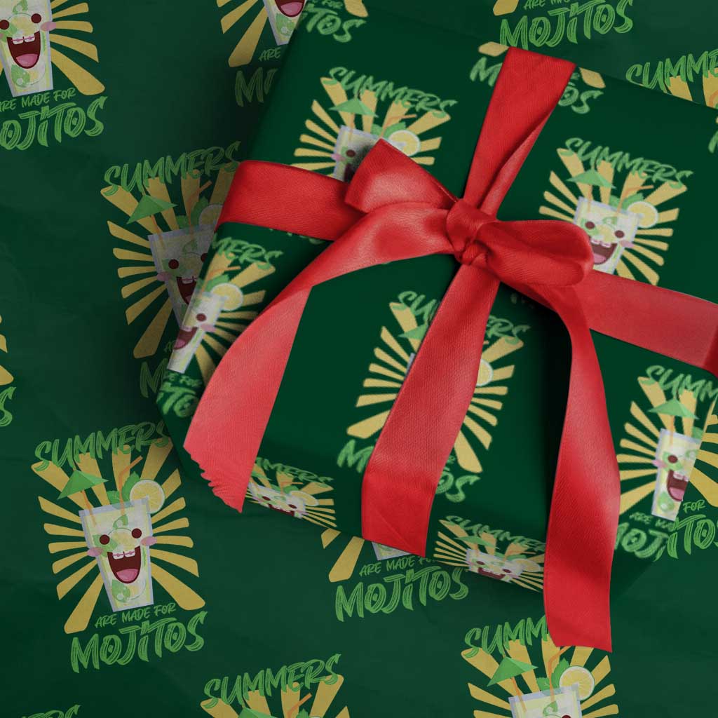Summers Are Made For Mojitos Wrapping Paper Roll Funny Vacation Cocktail - Wonder Print Shop