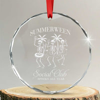 Summerween Social Club Crystal Glass Ornament Spooky All Year Skeleton Summer Halloween Beach Party - Wonder Print Shop