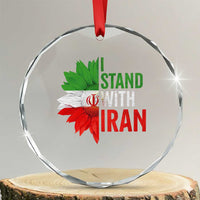 Sunflower Iran Flag Crystal Glass Ornament Persian Freedom I Stand With Iran
