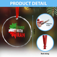 Sunflower Iran Flag Crystal Glass Ornament Persian Freedom I Stand With Iran