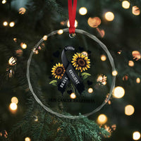 Sunflower Skin Cancer Awareness Crystal Glass Ornament Brave Strong Resilient