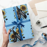 Sunflower Skin Cancer Awareness Wrapping Paper Roll Brave Strong Resilient