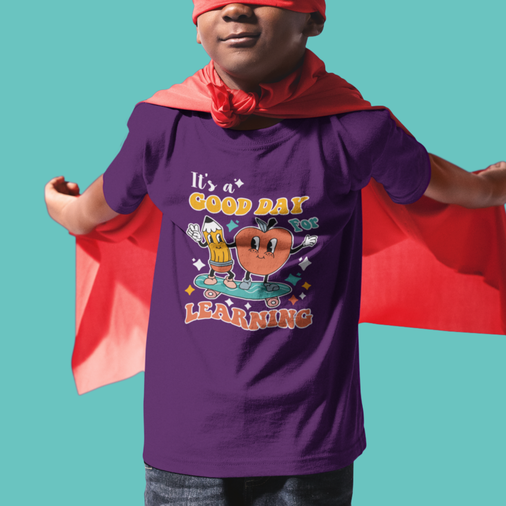 T Shirt It's Beautiful Day For Learning Retro Groovy Skateboard Inspirational Teachers Students - Wonder Print Shop