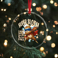 Super Sloth I Will Rescue You Crystal Glass Ornament Funny Sloth Lover Gift - Wonder Print Shop