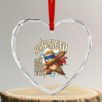 Super Sloth I Will Rescue You Heart Crystal Glass Ornament Funny Sloth Lover Gift - Wonder Print Shop