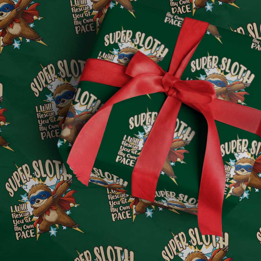 Super Sloth I Will Rescue You Wrapping Paper Roll Funny Sloth Lover Gift - Wonder Print Shop