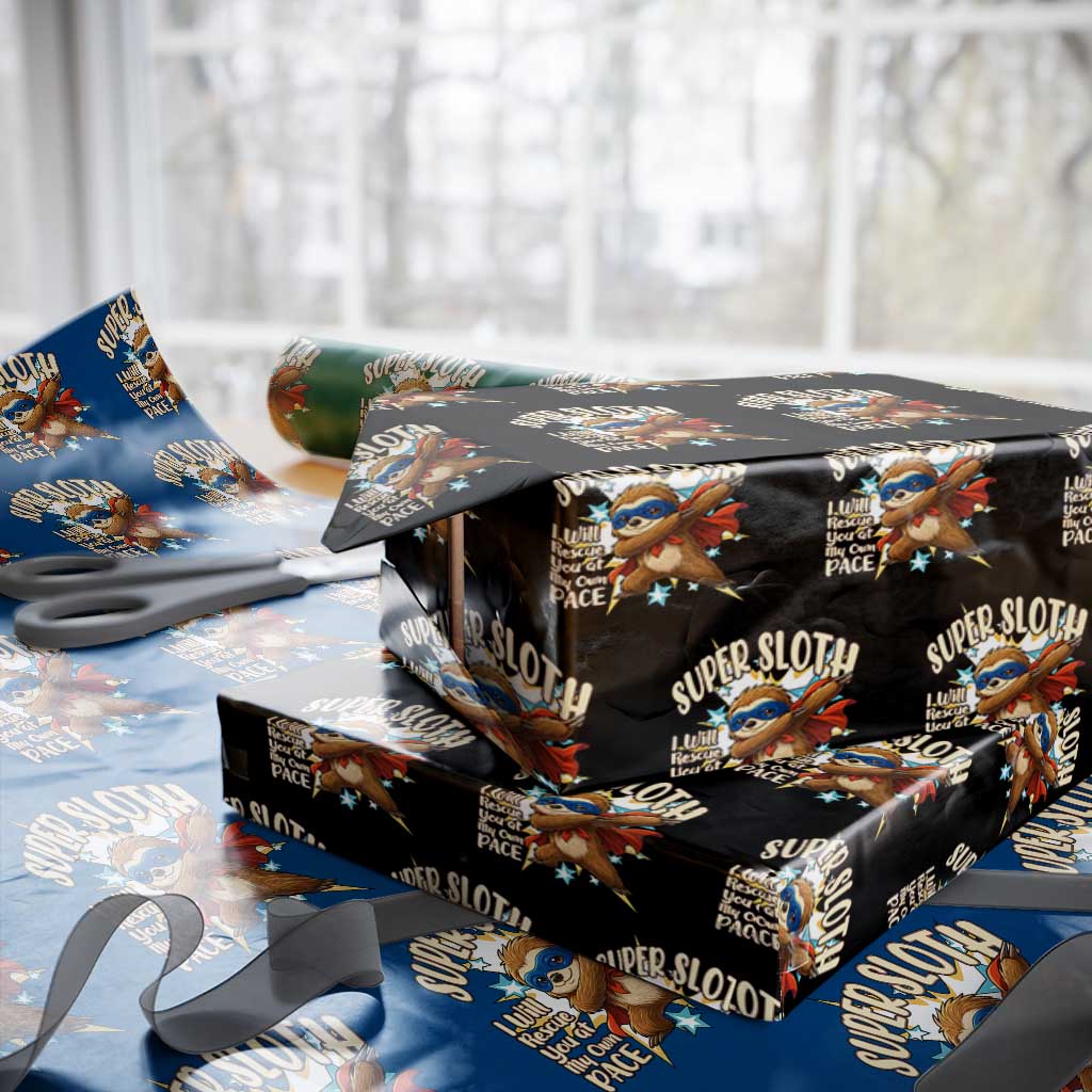 Super Sloth I Will Rescue You Wrapping Paper Roll Funny Sloth Lover Gift - Wonder Print Shop