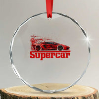 Supercar Exotic Italian Sports Car Graphic Crystal Glass Ornament