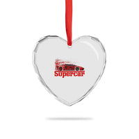 Supercar Exotic Italian Sports Car Graphic Heart Crystal Glass Ornament