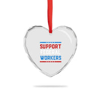 Support Federal Workers Heart Crystal Glass Ornament Patriotic Protect Defend Employee Solidarity - Wonder Print Shop