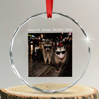 Support Local Street Cats Crystal Glass Ornament Funny Raccoon Skunk Possum Animal Meme