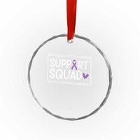Support Squad Alzheimers Crystal Glass Ornament Purple Ribbon Hope Strength Love