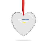 Support Ukraine Heart Crystal Glass Ornament Real Leaders Dont Need Suits