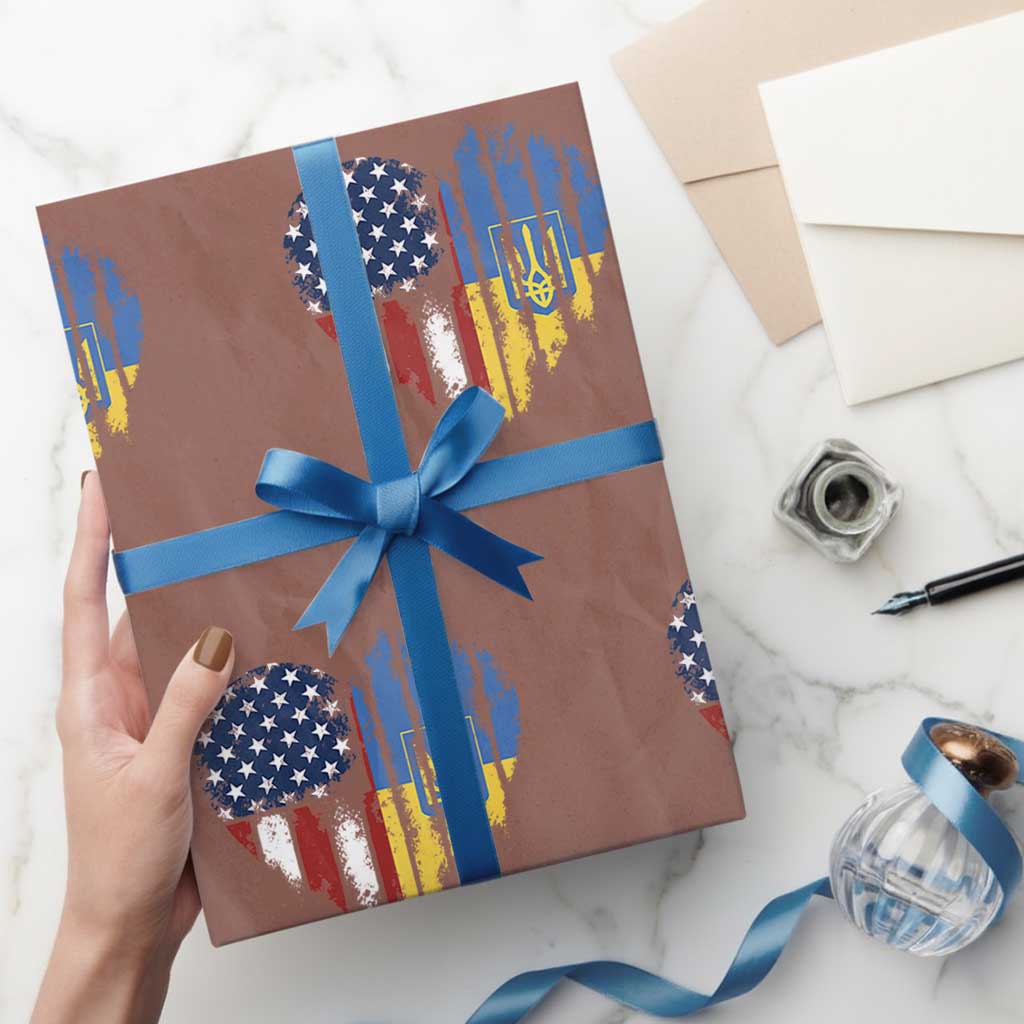Support Ukraine Wrapping Paper Roll Stand With Ukraine American Ukrainian Flag