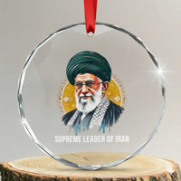 Supreme Leader Of Iran Graphic Portrait Crystal Glass Ornament Iranian Political Figure