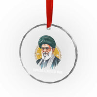 Supreme Leader Of Iran Graphic Portrait Crystal Glass Ornament Iranian Political Figure