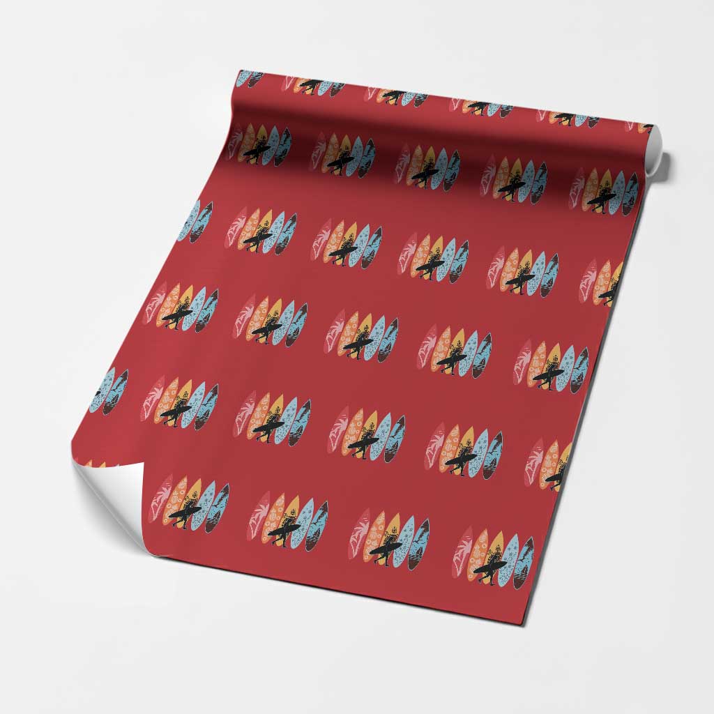 Surfboarder Wrapping Paper Roll Hawaii Wave Surfing Surfboard Lover Beach Surfer - Wonder Print Shop