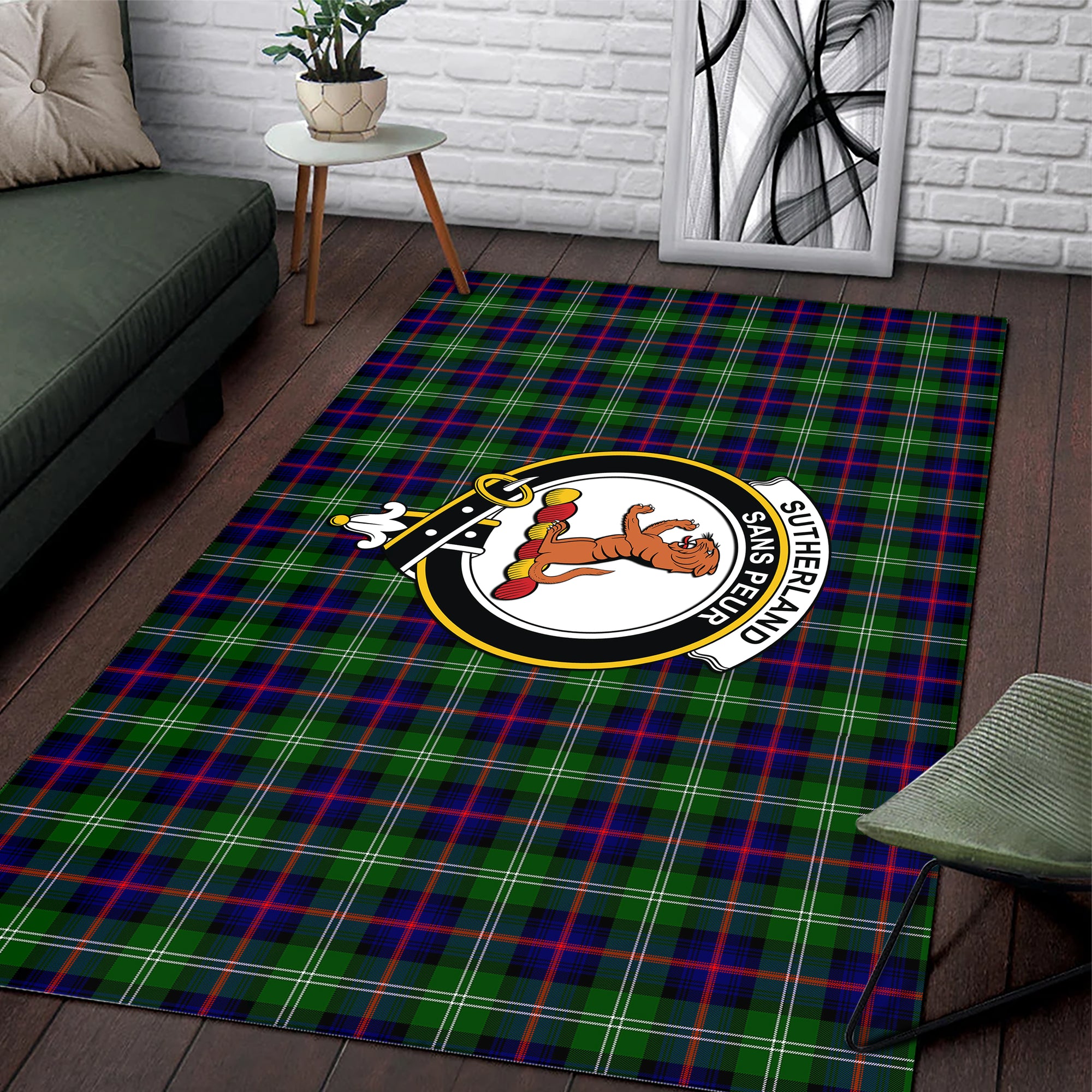 sutherland-modern-clan-tartan-rug-family-crest-tartan-plaid-rug-clan-scotland-tartan-area-rug