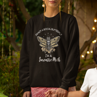 Moth Sweatshirt Geometry Death's Head Moth I'm A Sarcastic Moth Not A Social Butterfly Noctural Midnight Moth Shirt for Women, Moth T-shirt, Spirituality Shirt - Wonder Print Shop
