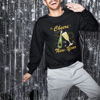 Cheers To A Happy New Year Eve Party Sweatshirt - Wonder Print Shop
