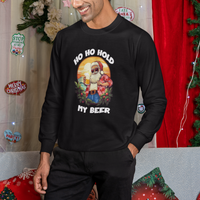 Christmas In Hawaii Sweatshirt Ho Ho Hold My Beer Cool Santa Sunglass - Wonder Print Shop