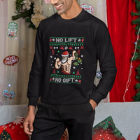 Christmas Sweatshirt No Lift No Gift Santa Gym Coach - Wonder Print Shop