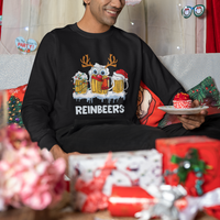 Reinbeers Christmas Reindeer Drinking Beer Sweatshirt - Wonder Print Shop