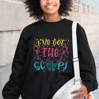 Baby Announcement Sweatshirt I've Got The Scoop Ice Cream Blue Pink Gender Reveal Baby Shower - Wonder Print Shop