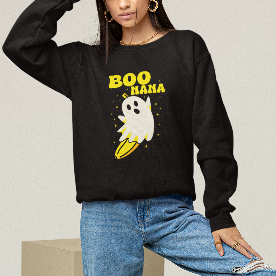 Banana Ghost Sweatshirt Boonana Funny Banana Ghost Halloween Costume Banana Lover - Wonder Print Shop